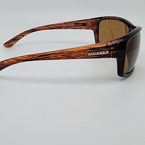 *SOLD* Orvis Backwater Brown Stripe Frame Polarized Amber Brown Lens Sunglasses - Picture 5 of 12